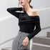 Sexy strapless women's T-shirt women - ROUTINE FASHION